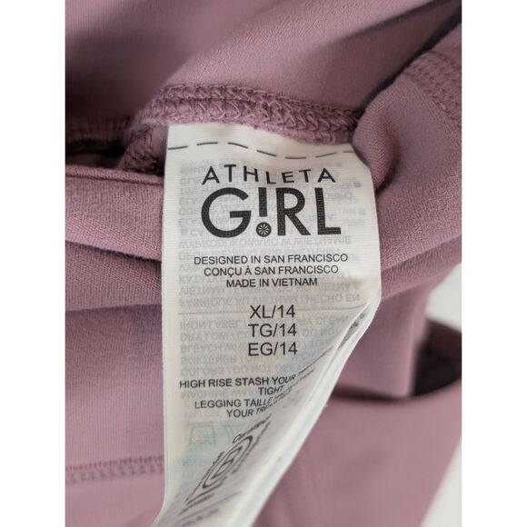 Athleta Girl High Rise Stash Your Treasures Leggings Purple Girls Size XL (14) - Picture 12 of 12